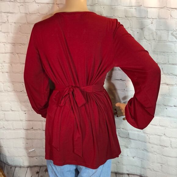 Motherhood Maternity Empire Waist Peasant Blouse L - Picture 6 of 8